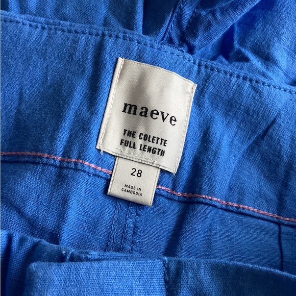 Anthropologie COLETTE Full-Length Linen Pants Maeve NEW 28 Blue - Picture 13 of 16